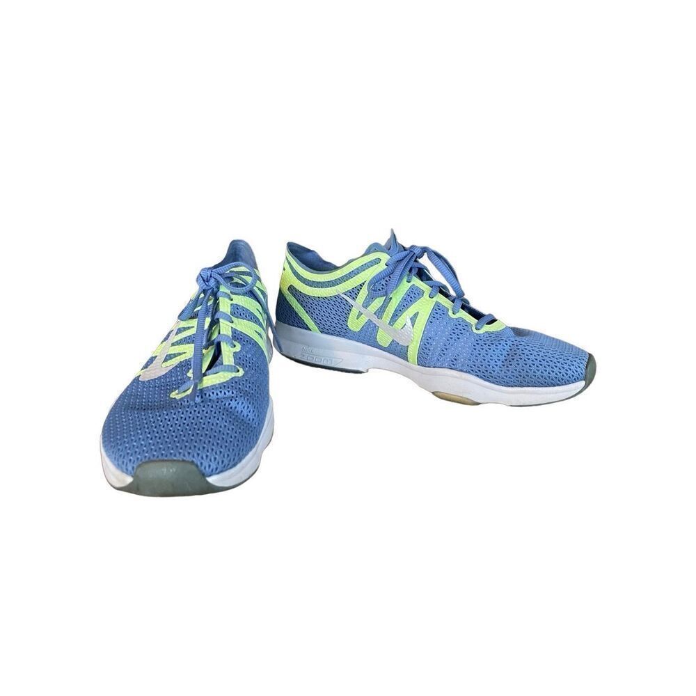 Nike Womens Blue Herringbone Lace Up Air Zoom Fit 2 Training Shoe Size 8